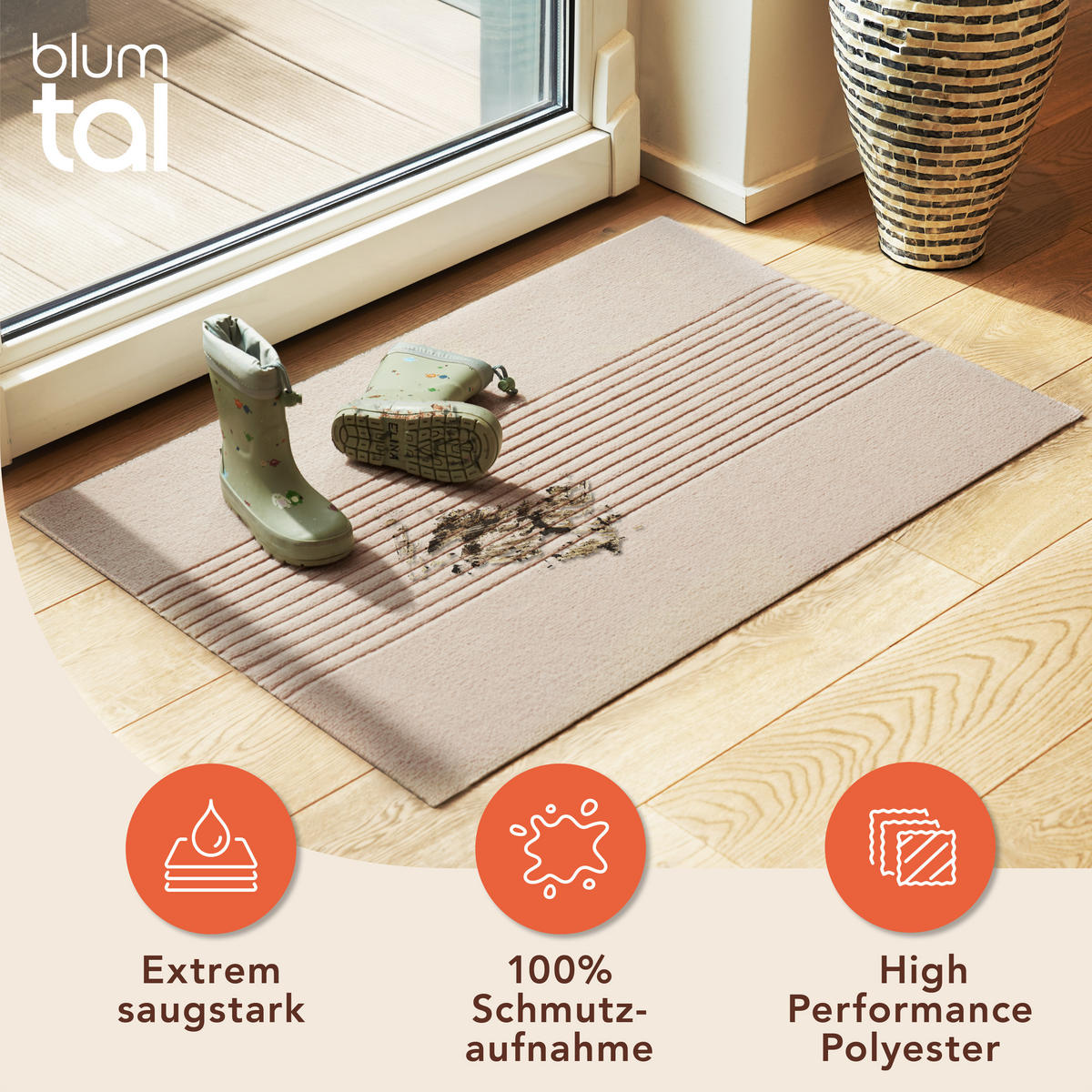 FUSSMATTE 60/90 cm Beige - Beige, Textil (60/90cm) - Blumtal