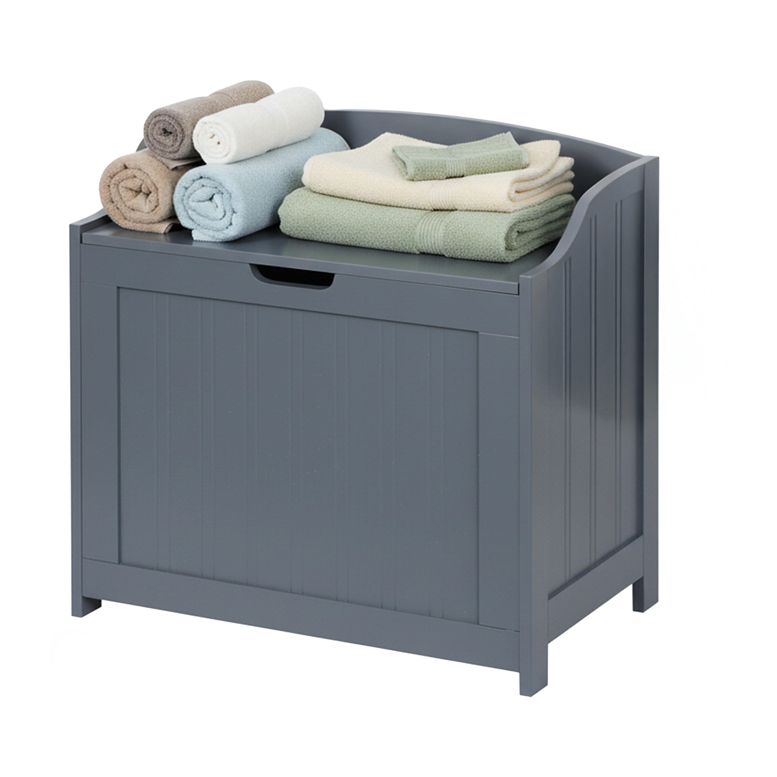 TVÄTTKISTA Grå MDF mjukstängande lock 56x36x53 cm 53/56/36 cm