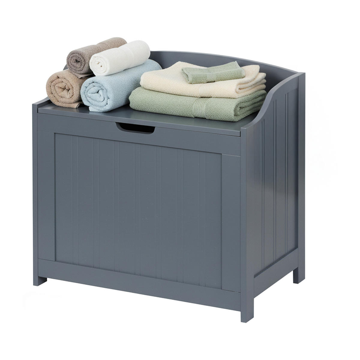 WÄSCHETRUHE - Grau, Holzwerkstoff (56/53/36cm) - Relaxdays