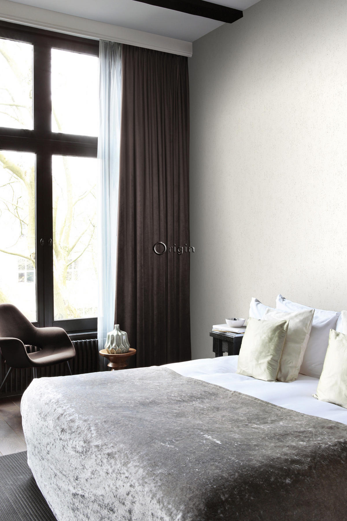 TAPETE Metall-Optik 53 cm x 10.05 m - Weiß, Papier (53/1000cm) - Origin Wallcoverings