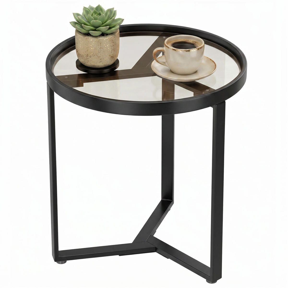 BEISTELLTISCH Schwarz 1 Stück - Schwarz, Naturmaterialien (45/45/50cm) - GiPP