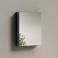 SPIEGELSCHRANK Schwarz 65/50/14,5 cm - Schwarz, Metall (50/65/14.5cm) - EMKE