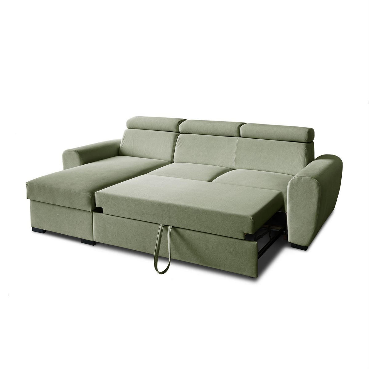 ECKSOFA FALCO mit Schlaffunktion Elli 36 - Grün, Textil (253/174cm) - Lookway