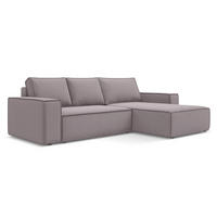 ECKSOFA mit Schlaffunktion Samt Stoff Violett - Lila/Flieder, Kunststoff/Textil (290/185cm) - Makamii