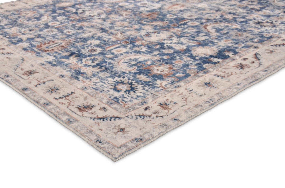 KURZFLOR-TEPPICH Visco Blau/Creme 160x230 cm - Multicolor, Textil (160/230cm) - Vercai Rugs