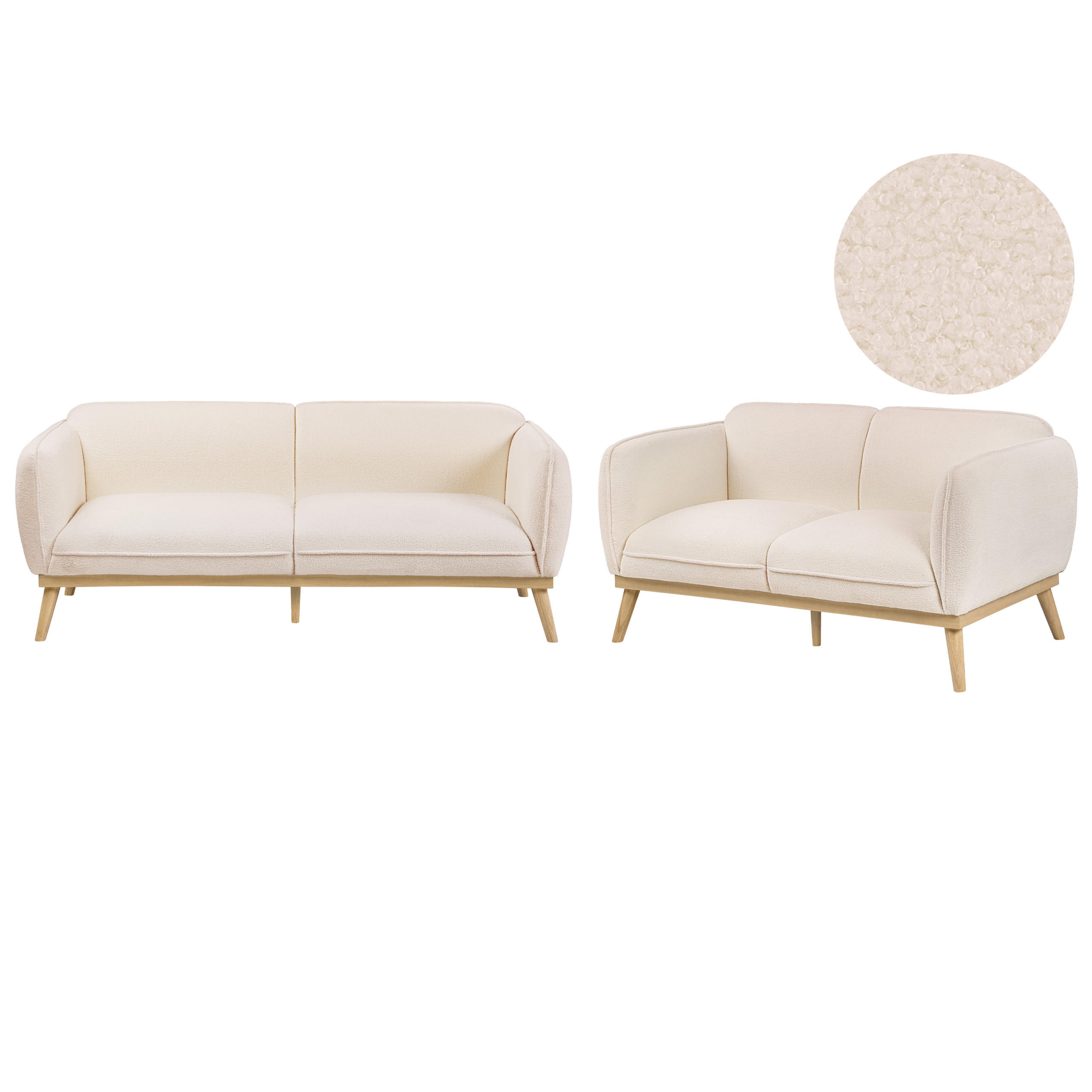 SOFA-SET 5-Sitzer Bouclé Hellbeige Ljung - Hellbraun/Beige, Textil (210/82/82cm) - Beliani