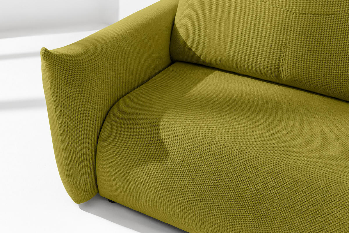 3-SITZER-SOFA LAVIS, Oliv - Olivgrün, Holz/Textil (242/87/111cm) - KONSIMO®