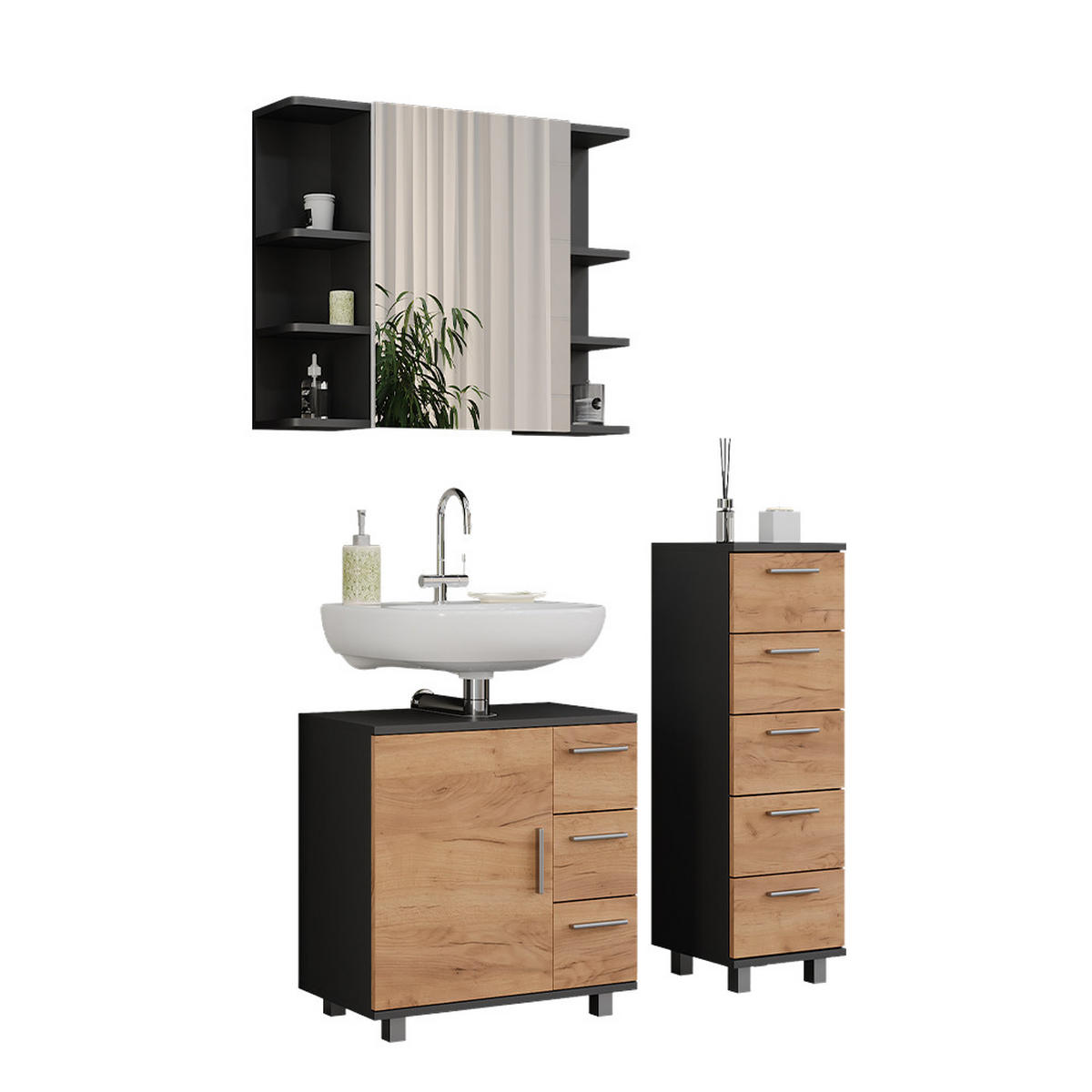 Honigeiche/Anthrazit, Holzwerkstoff (60.2/60.8/33cm) - Vicco