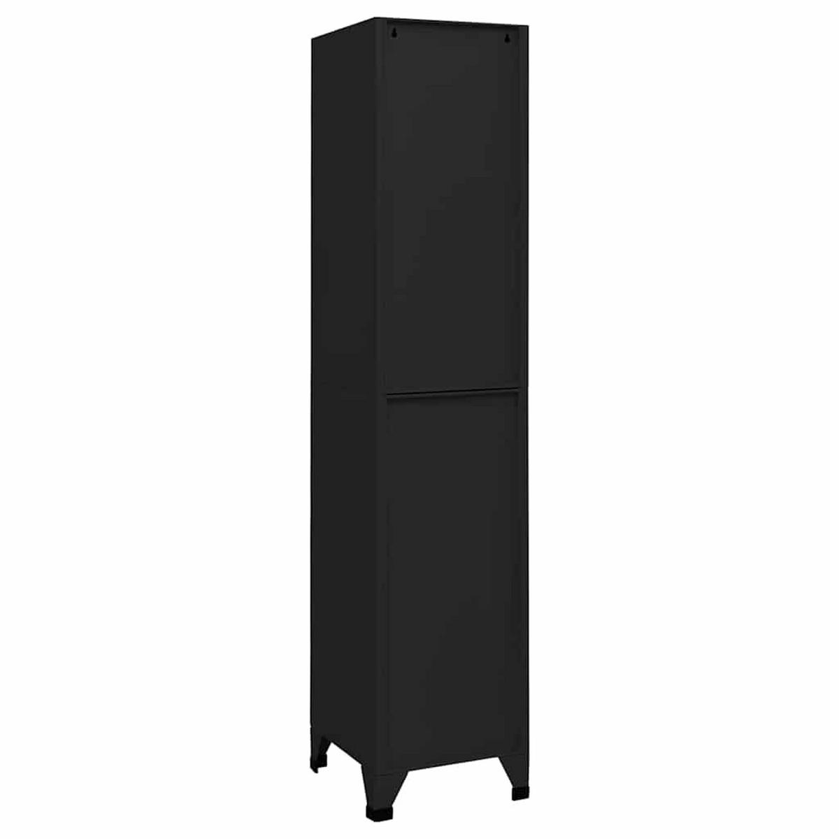 SCHLIESSFACHSCHRANK Schwarz 38/40/180 Cm Stahl - Schwarz, Metall (40/180/38cm) - vidaXL
