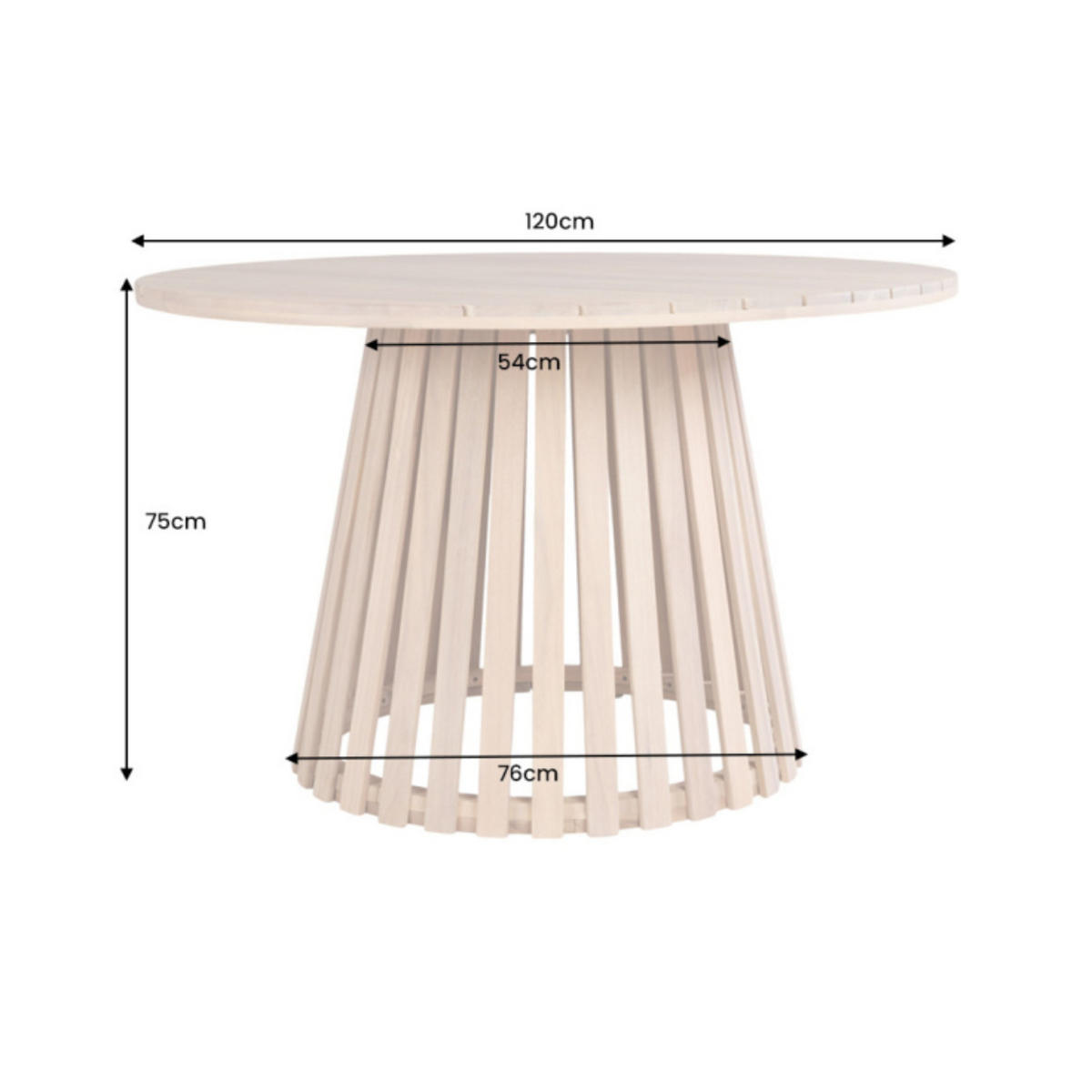 GARTENTISCH KOPENHAGEN rund Akazie Natur 120cm - Braun, Holz (120/120/75cm) - riess-ambiente