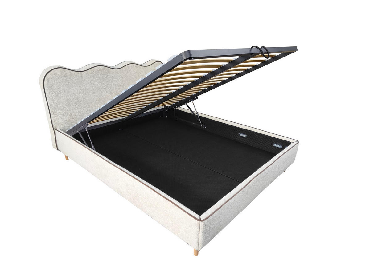 POLSTERBETT COCO 180x200 cm Beige mit Bettkasten Taschenfederkern H4 - Beige, Textil - KS Home Concept
