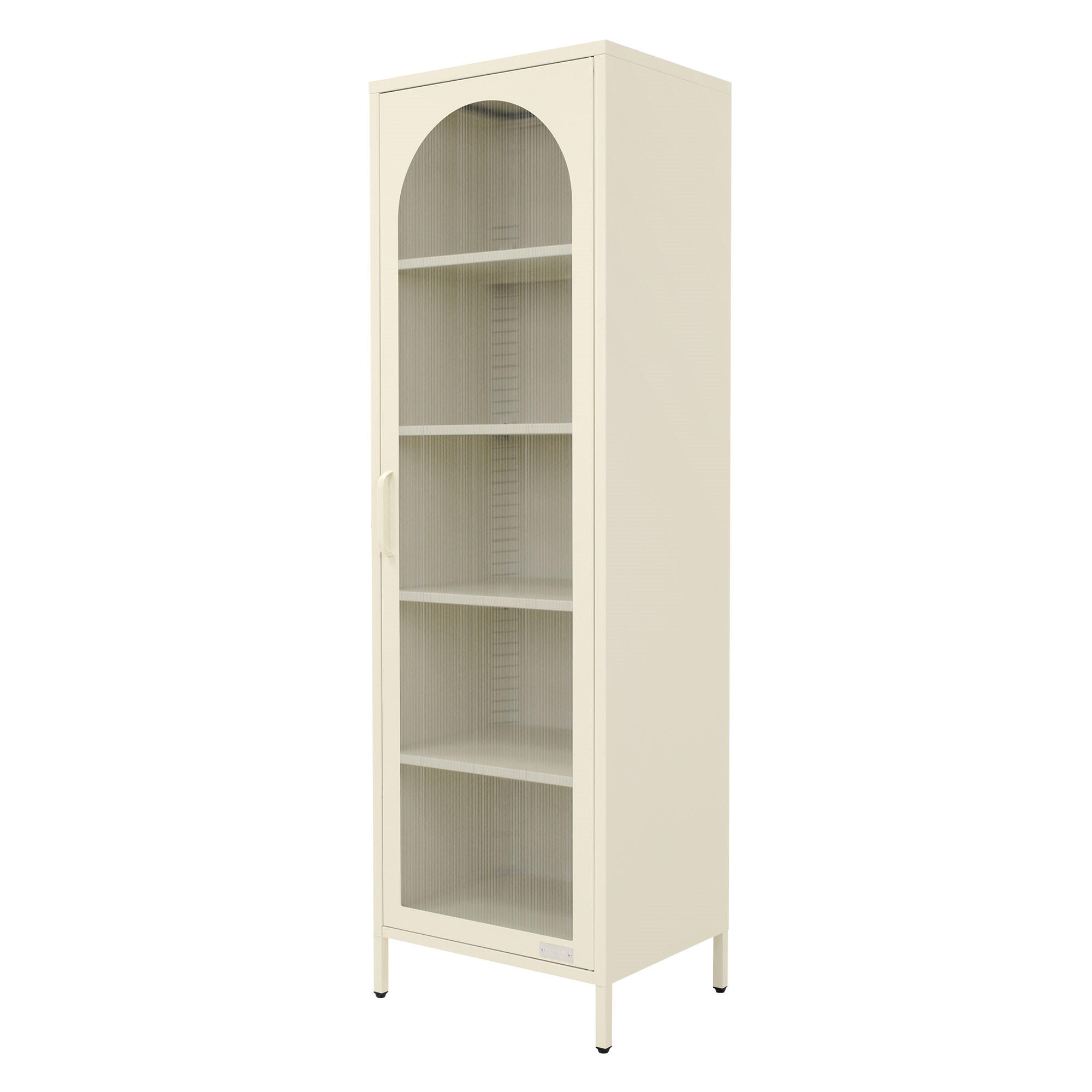 VITRINENSCHRANK 45x145x35 cm Creme aus Stahl - Creme, Metall (45/145/35cm) - ML-DESIGN