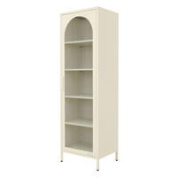 VITRINENSCHRANK 45x145x35 cm Creme aus Stahl - Creme, Metall (45/145/35cm) - ML-DESIGN