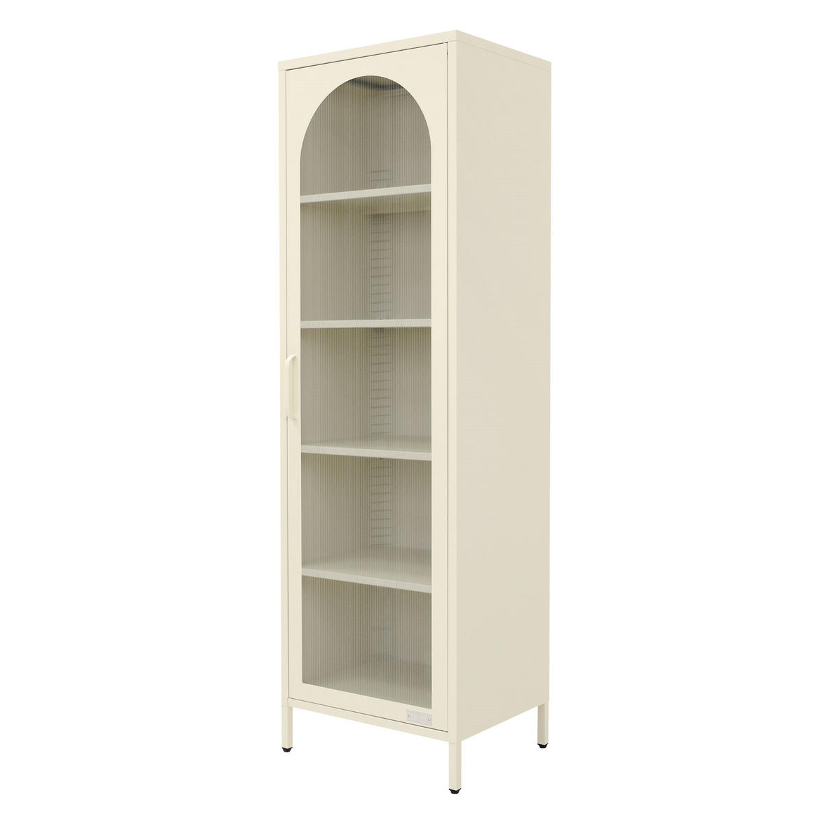 VITRINENSCHRANK 45x145x35 cm Creme aus Stahl - Creme, Metall (45/145/35cm) - ML-DESIGN