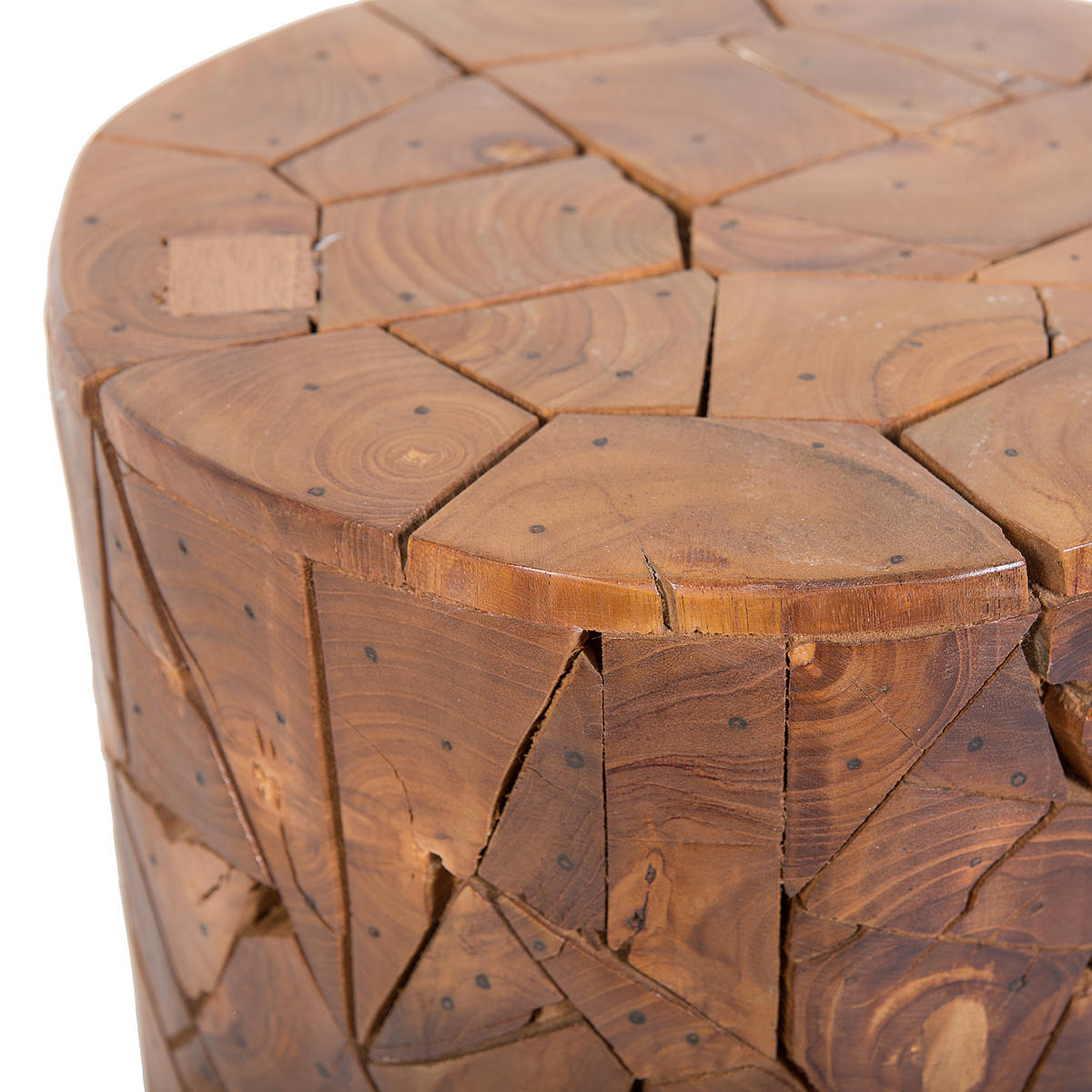 BEISTELLTISCH Teakholz braun 30 cm Dawson - Dunkelbraun, Holz (30/30/46cm) - Beliani