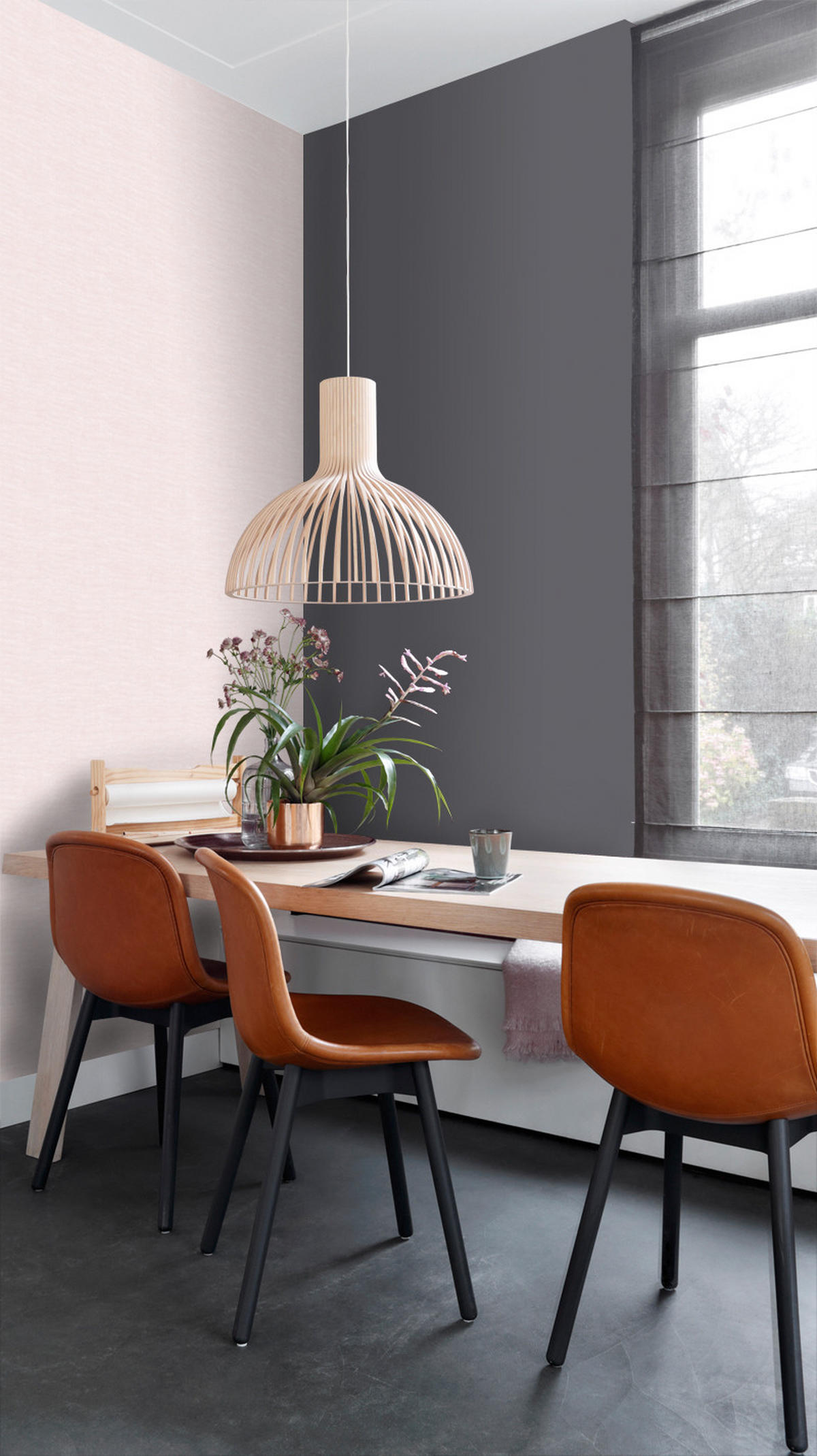 TAPETE Leinen-Optik 53 cm x 10.05 m - Pink, Papier (53/1000cm) - ESTAhome