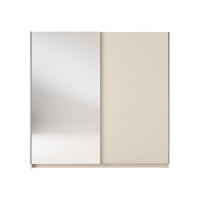 SCHWEBETÜRENSCHRANK BELDEN 200,6/207/55,3cm 2-türig mit Spiegel Sandbeige - Sandfarben, Holzwerkstoff (200.6/207/55.3cm) - MASSENO