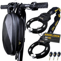 KETTENSCHLOSS für E-Scooter 8 mm Dicke mit Tasche und 3 Schlüsseln - Schwarz, Metall (15/13/30cm)