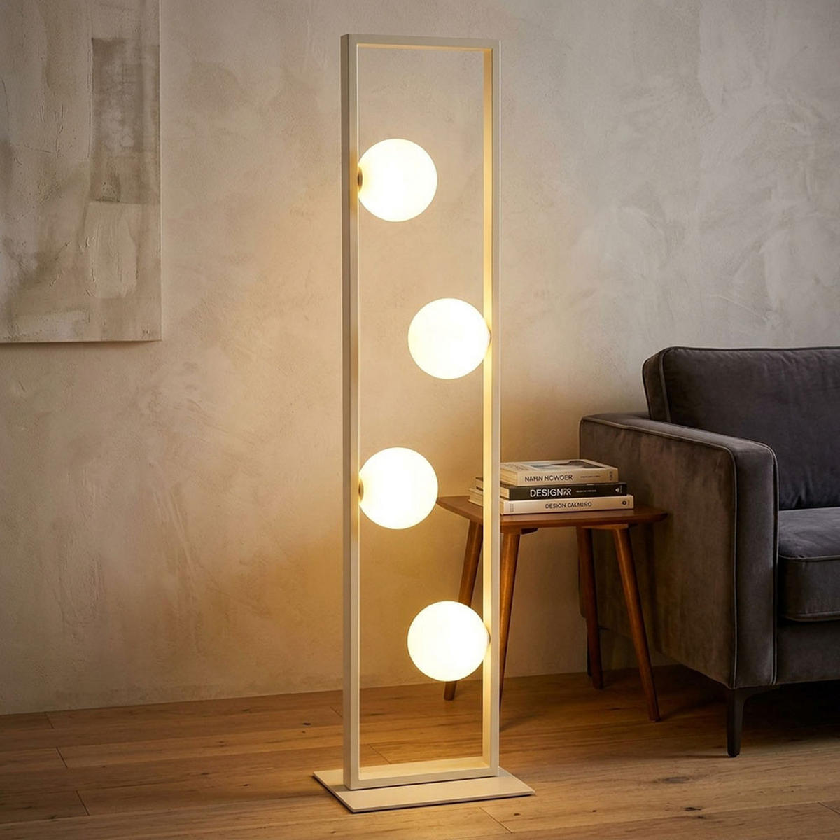 LED-STEHLEUCHTE NANDA - Bernsteinfarben, Glas (28/20/110cm) - Globo Lighting