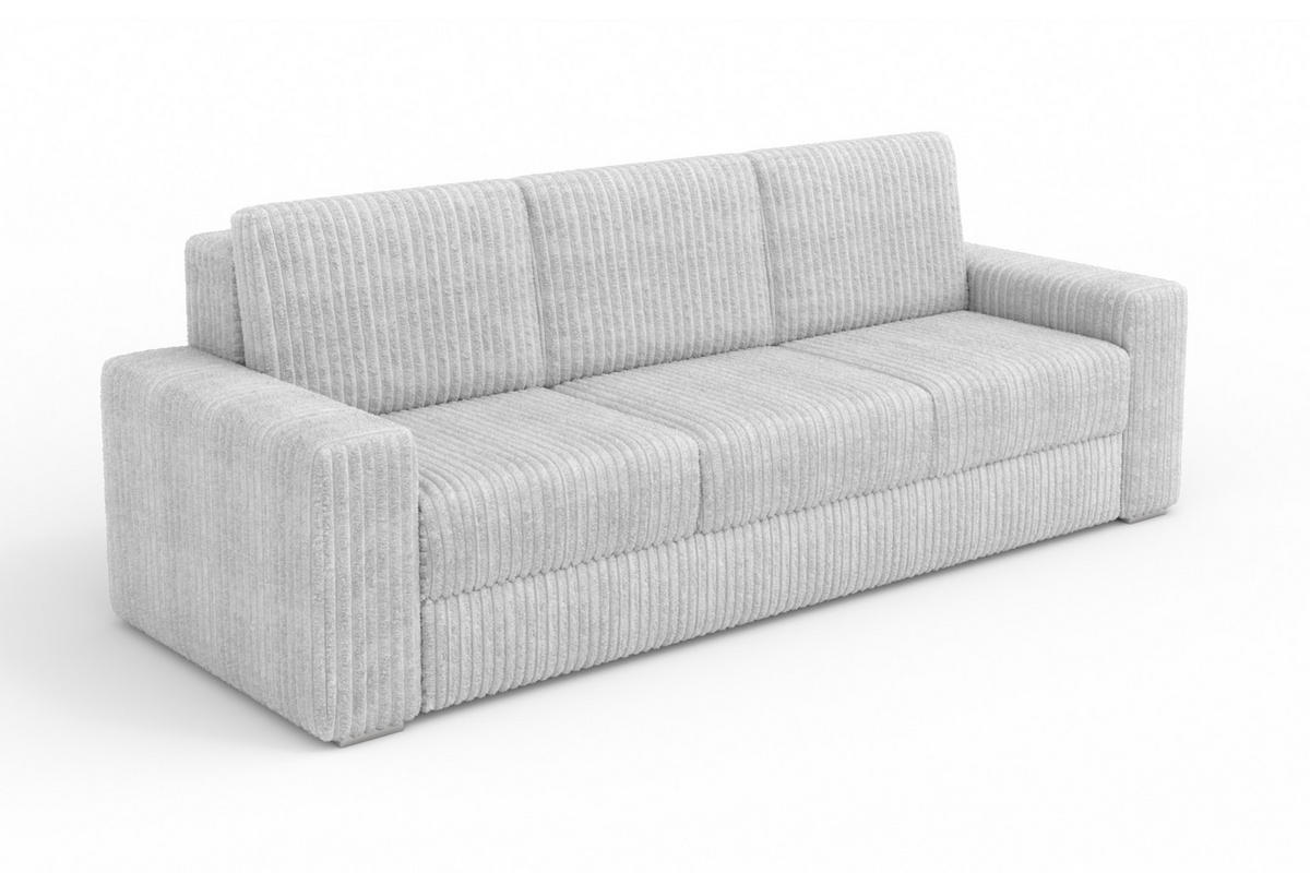 SOFA TIMON 245cm breit in Cord Hellgrau - Hellgrau, Holz/Holzwerkstoff (245/90/92cm) - Deine Möbel 24