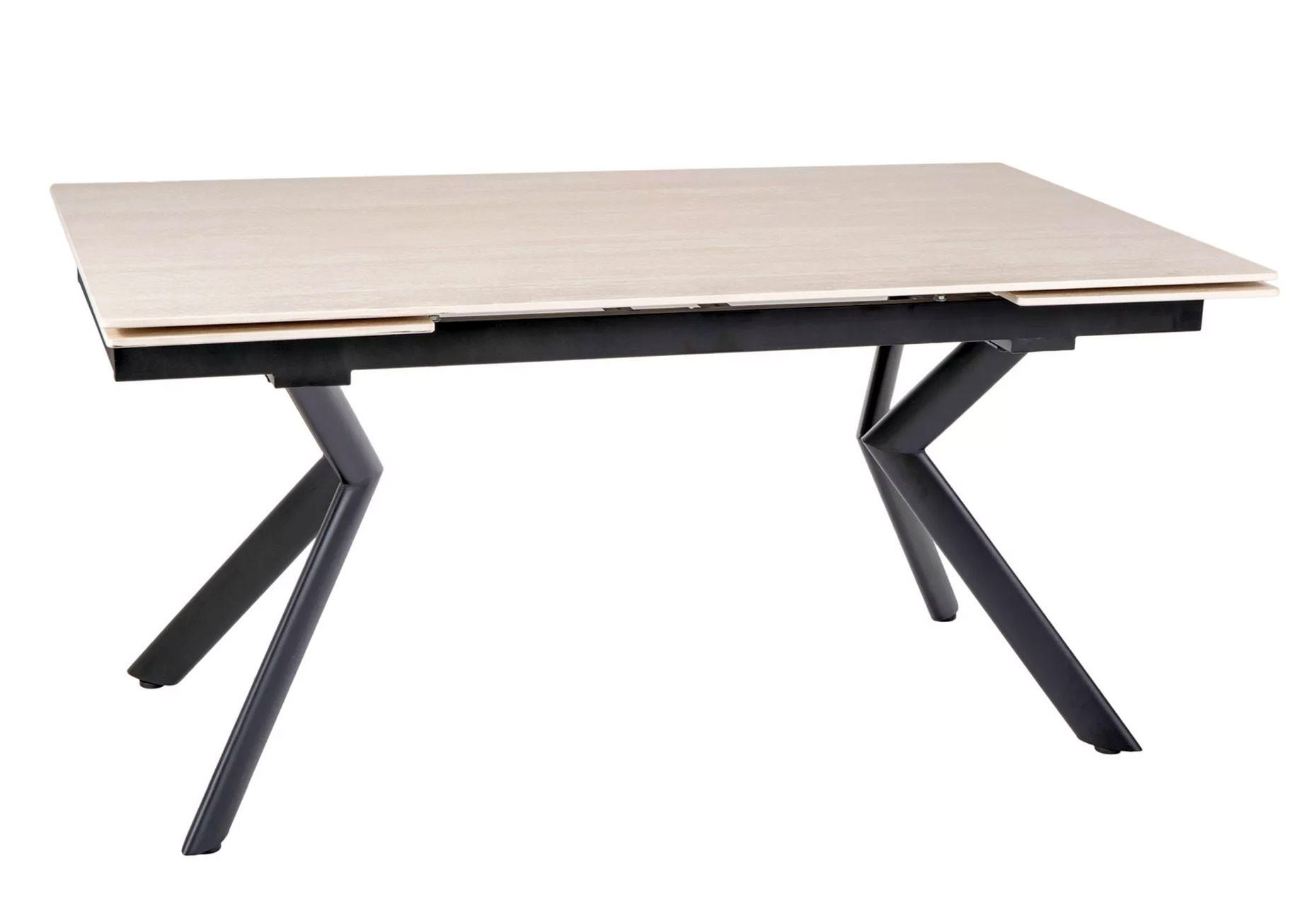 ESSTISCH Orton beige / schwarz 160-240 / 90 / 75cm - Beige/Schwarz, Holz/Holzwerkstoff (90/240/75cm) - Feldmann-Wohnen