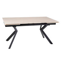 ESSTISCH Orton beige / schwarz 160-240 / 90 / 75cm - Beige/Schwarz, Holz/Holzwerkstoff (90/240/75cm) - Feldmann-Wohnen