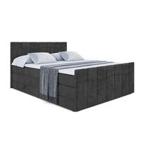 BOXSPRINGBETT MOETI-Z KING - 120x200 - H3/H4 - Schwarz - Schwarz, Holzwerkstoff (120/200cm) - ALTDECOR