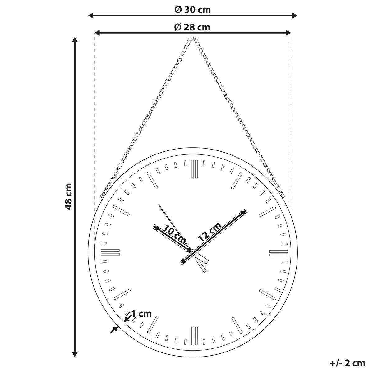 WANDUHR Kunststoff schwarz/kupfer Bezas - Schwarz, Kunststoff (30/48/4cm) - Beliani