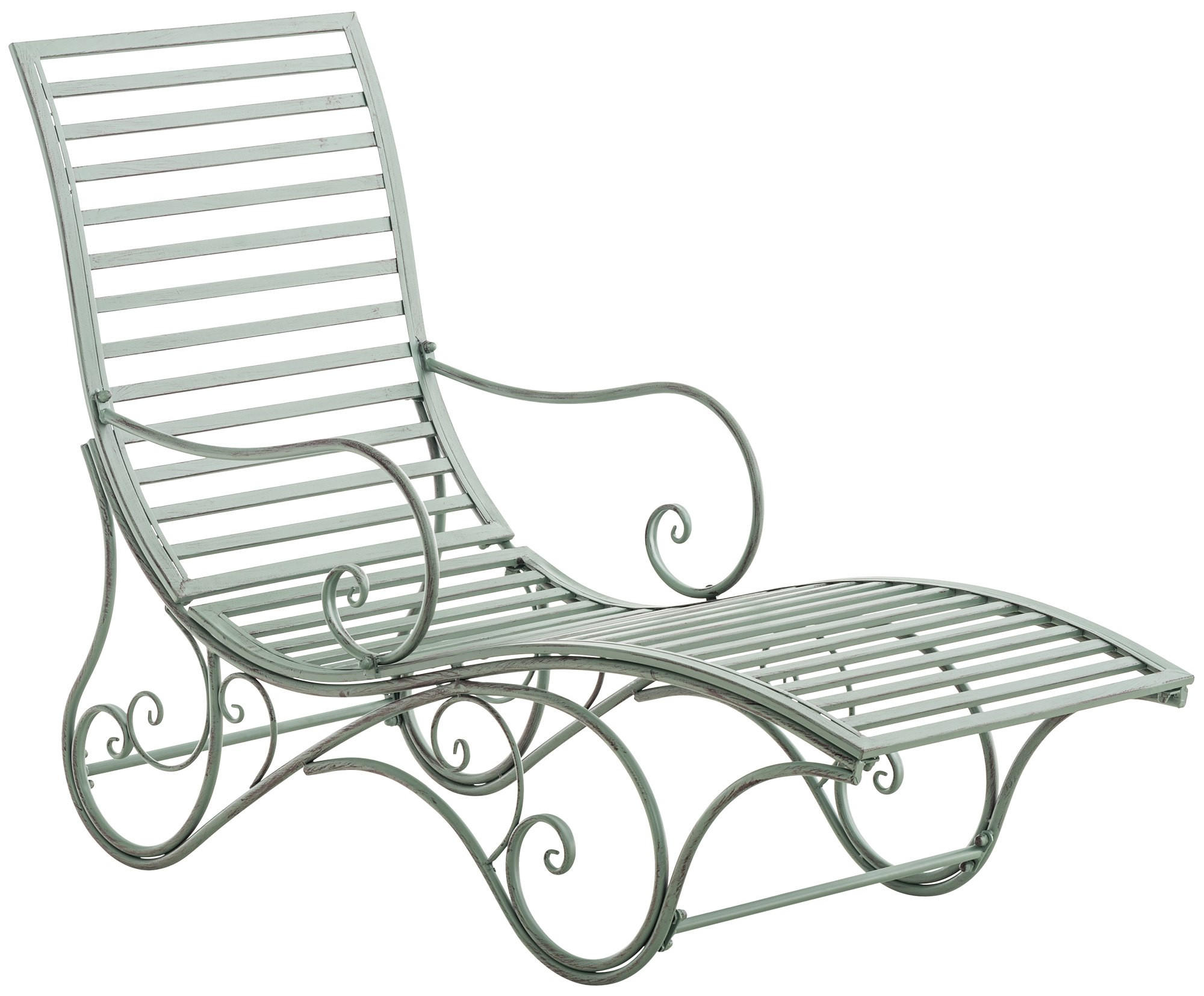GARTENLIEGE Senta Antik 58x140x101cm Metall Antik-Grün Sonnenliege - Grün, Metall (58/101/140cm) - DELUKE