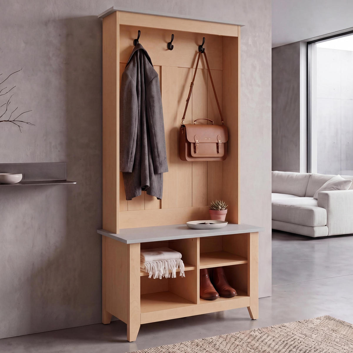 GARDEROBE Beige, Weiß - Beige/Weiß, Holz (76/170/39cm) - MCW