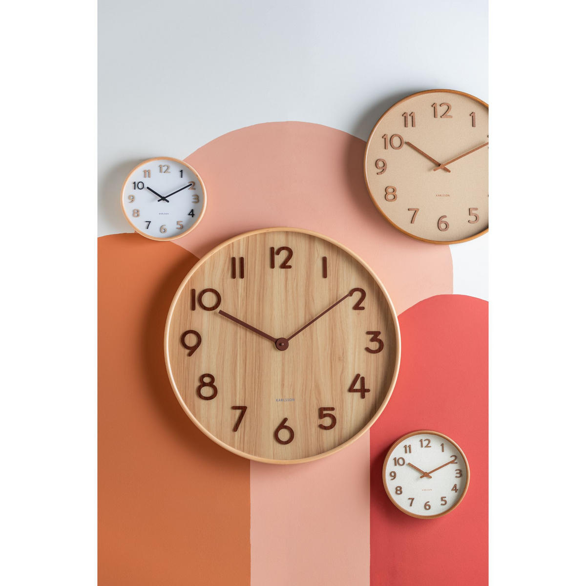 WANDUHR Pure Braun 40/40/4.5 cm - Braun, Holz (40/4.5/40cm) - Karlsson