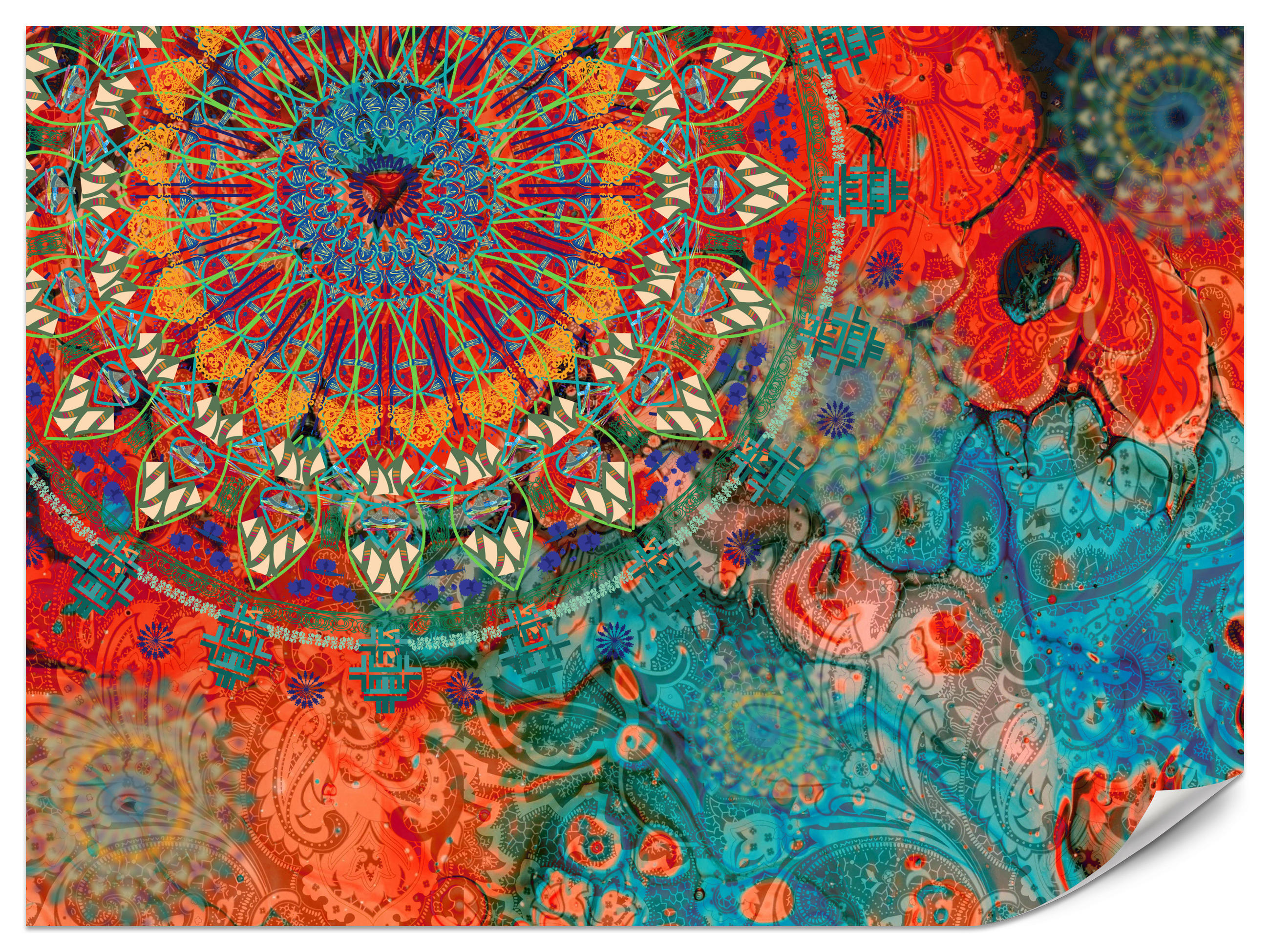 FOTOTAPETE für Wohnzimmer Farbenfrohe Mandalas Abstraktion Muster 500x350 - Multicolor, Papier (500/350cm) - Muralo