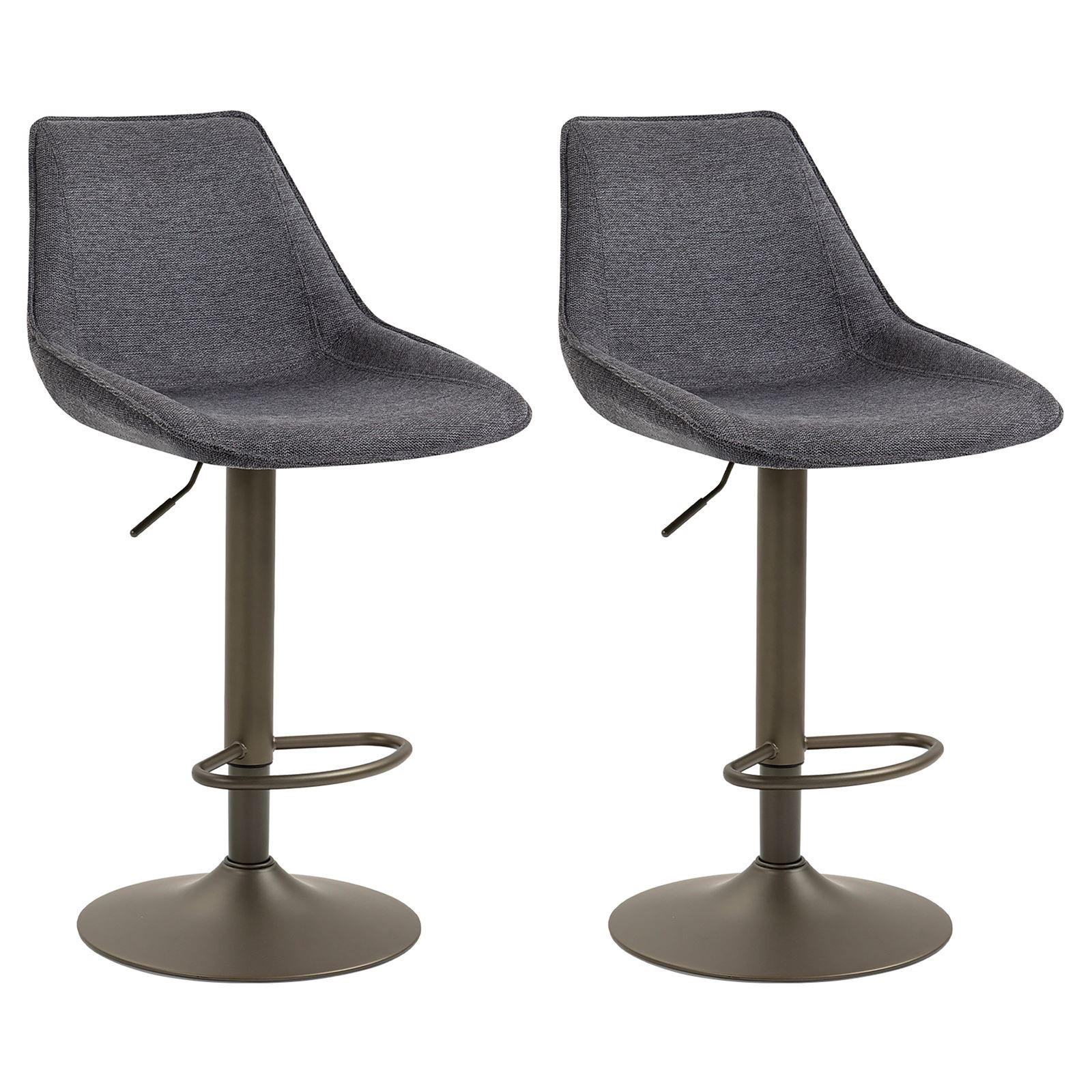 BARHOCKER STARK 2ER-SET - Dunkelgrau, Textil (50/112/41cm) - CARO-Möbel