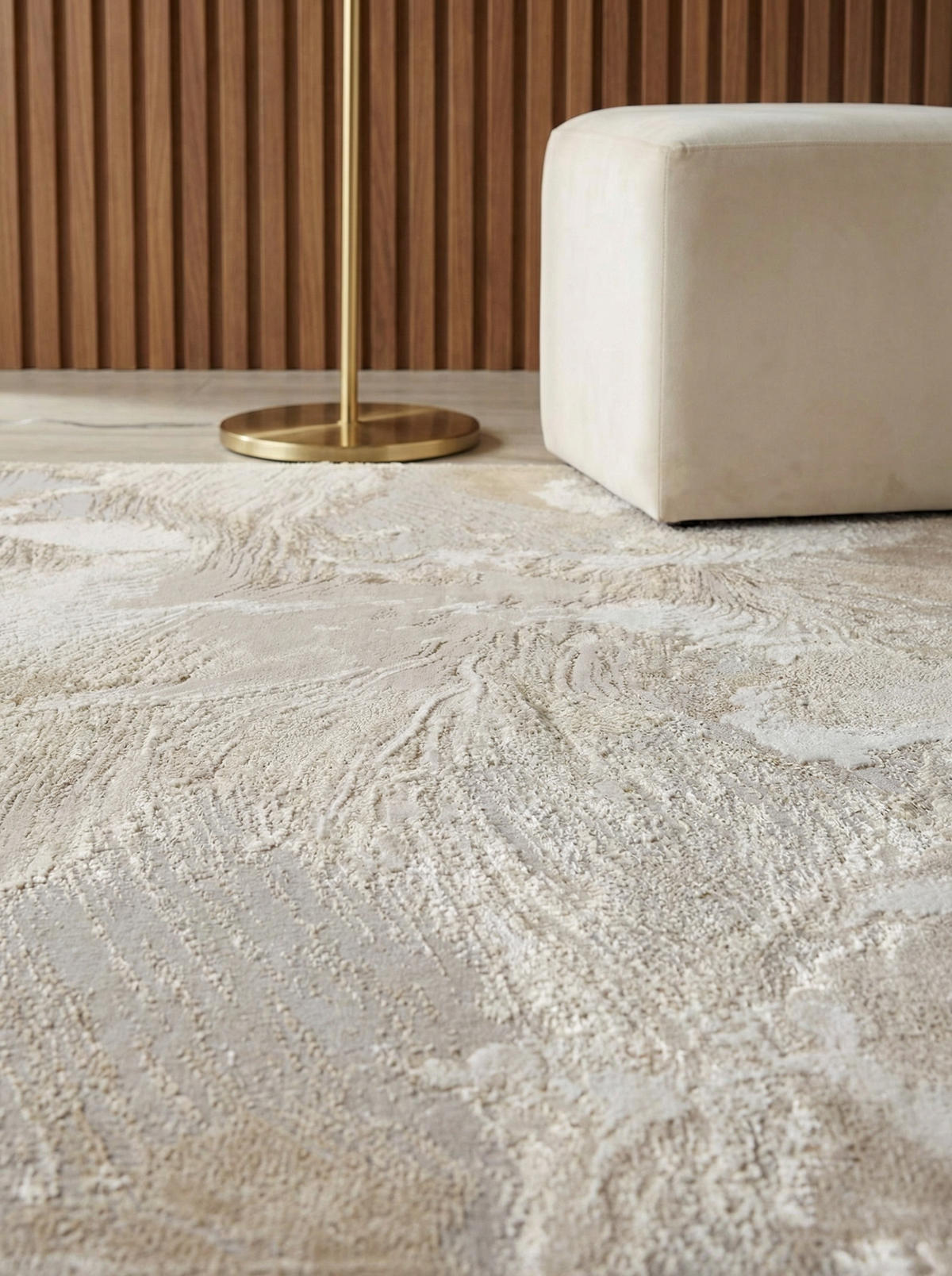 TEPPICH Hochglanz Marmoroptik Abstrakt Muster COMO-Nesso, Gold 200x290 cm - Beige, Textil (200/290cm) - KADIMA DESIGN