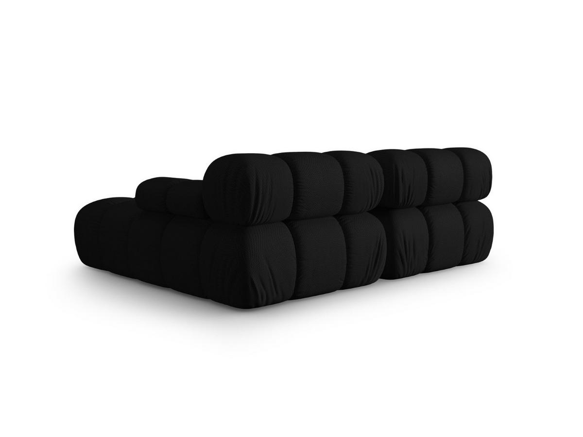 ECKSOFA modular rechts Bellis aus 3D-Stoff schwarz 3 Sitzplätze - Schwarz, Textil (155/188cm) - Micadoni