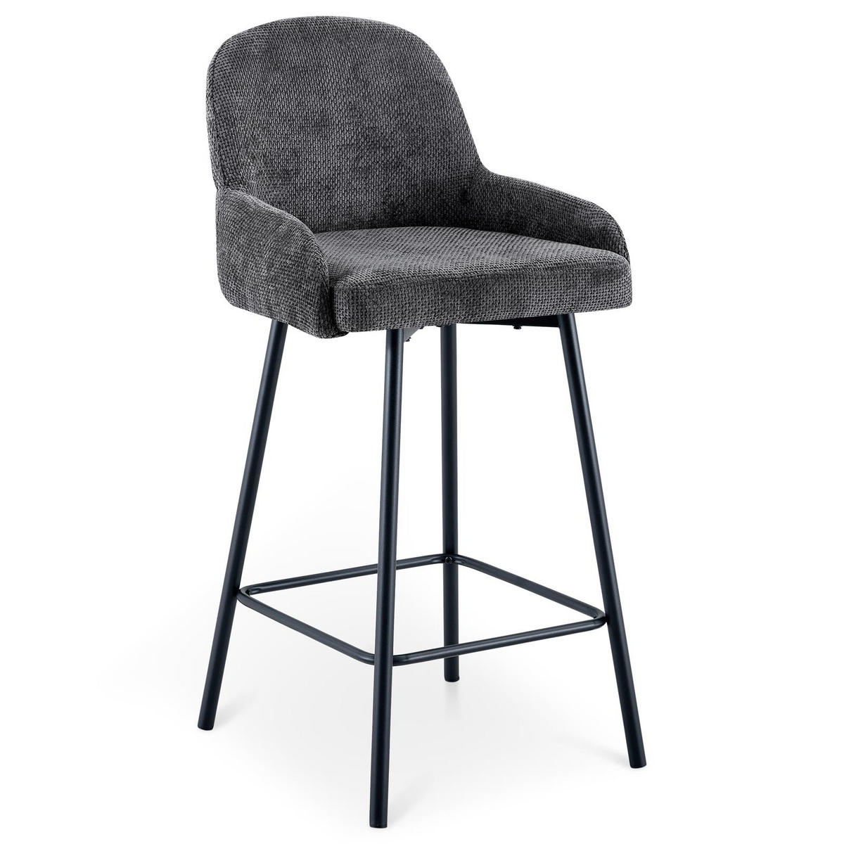 BARHOCKER VIVIANNE 2er-Set dunkelgrau - Dunkelgrau, Textil (50/95/53cm) - IDIMEX