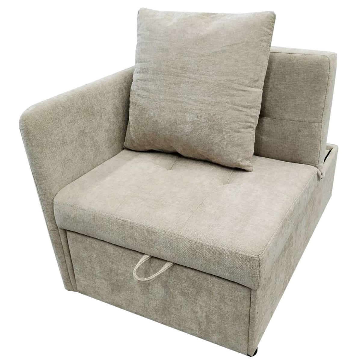 SCHLAFSOFA 3-in-1 verstellbar 177 x 68 cm Leinen Beige - Beige, Metall (68/65/177cm) - Meubliv