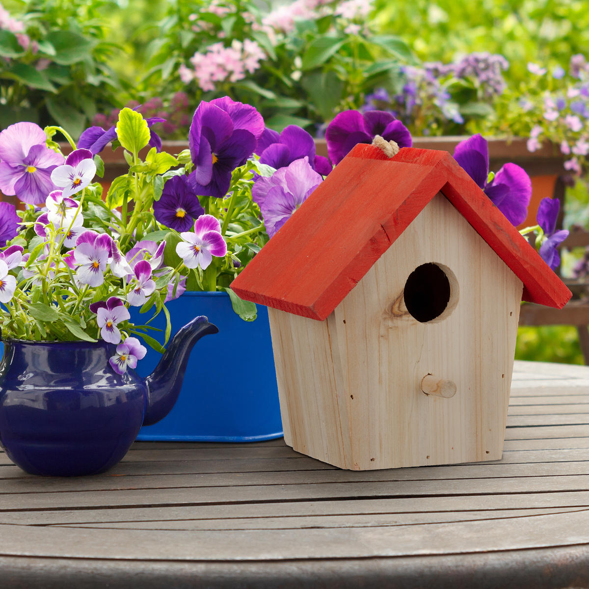 DEKO-VOGELHAUS - Multicolor, Holz (15/16/11cm) - Relaxdays