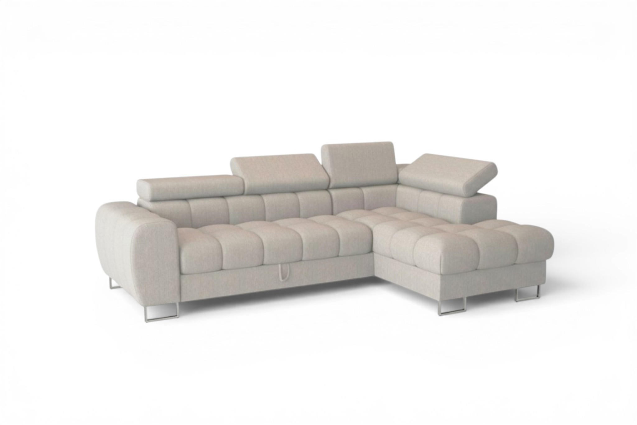 ECKSOFA Bastien Mit Schlaffunktion - Hellgrau, Holzwerkstoff/Textil (260/170cm) - Fun Möbel