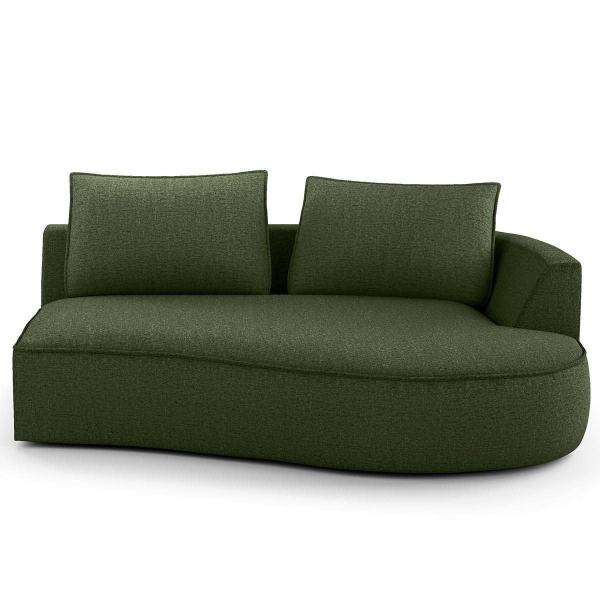 OTTOMANE - modular - Schwarz/Grün, Kunststoff/Textil (196/82/146cm) - home24