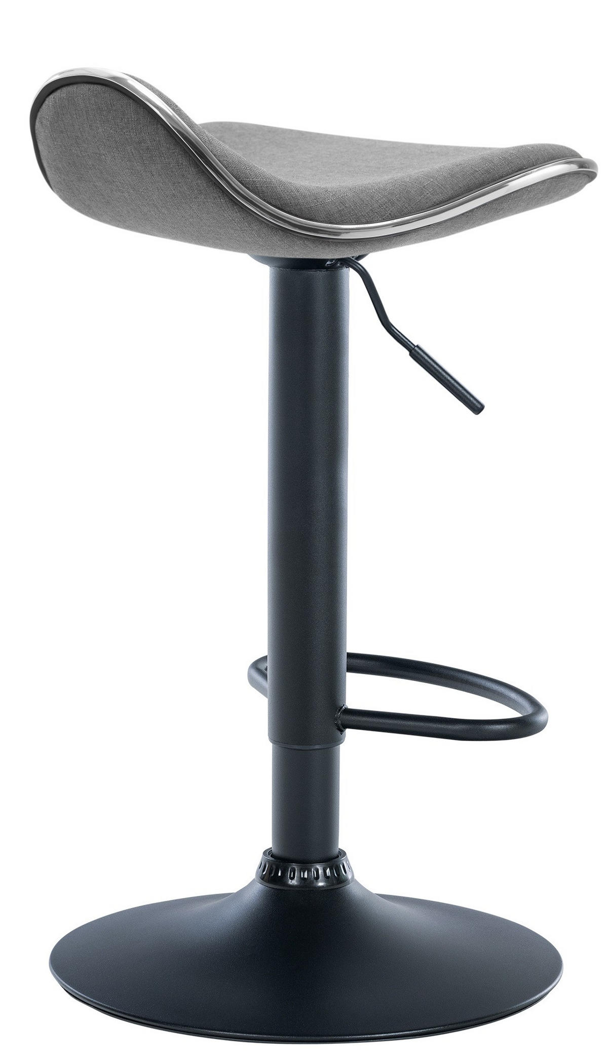 BARHOCKER Stoff hellgrau - Hellgrau/Schwarz, Textil/Metall (45/71/45cm) - CLP