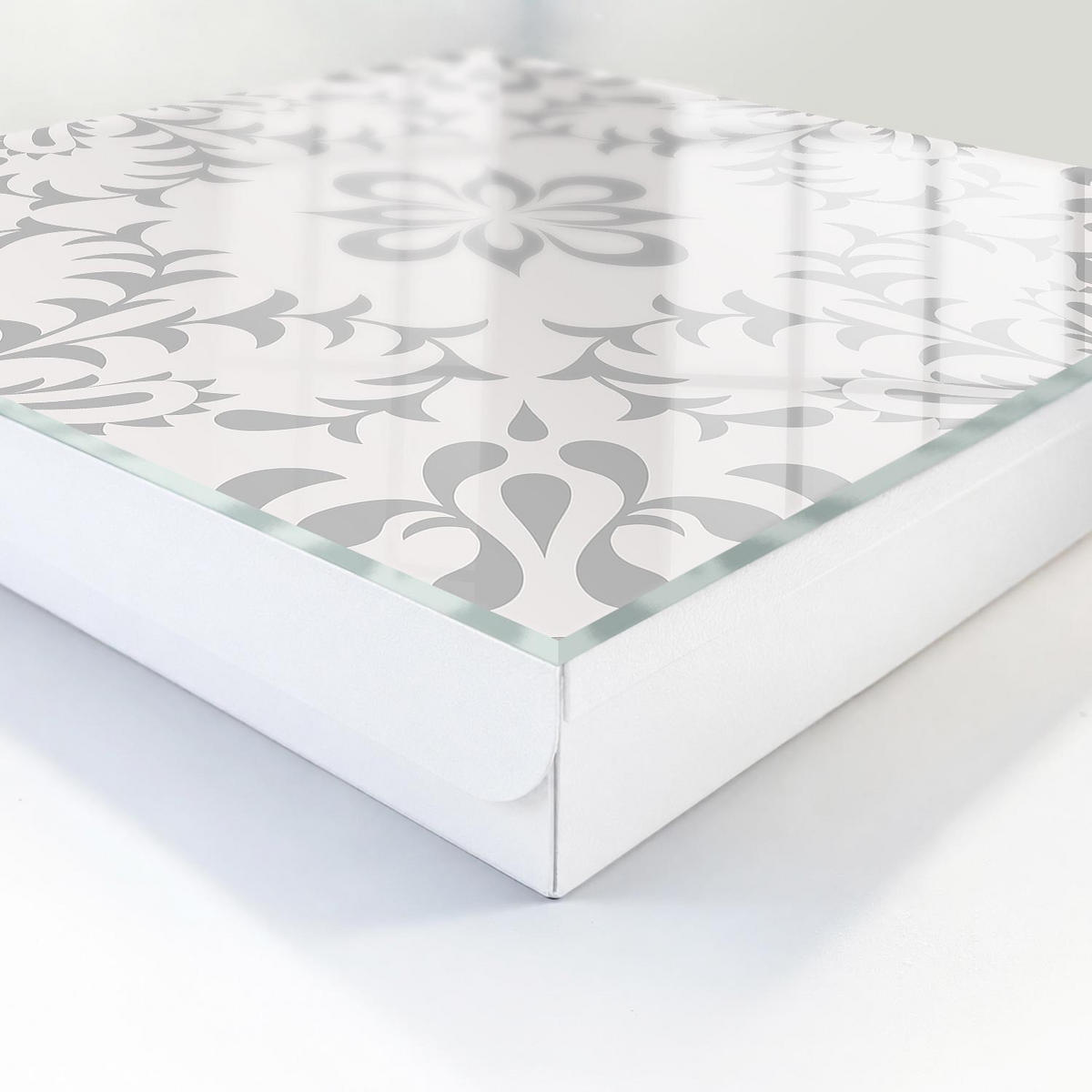 SCHLÜSSELBOX Weiß 30x30 cm – Türöffnung nach rechts - Elegante Symmetrie - Grau, Metall (30/30/5cm) - TULUP