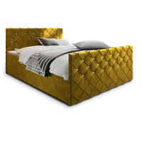 BOXBETT MANDI 180x200 cm mit Matratze und Topper - Gelb - Gelb, Holz (180/200cm) - MASSENO