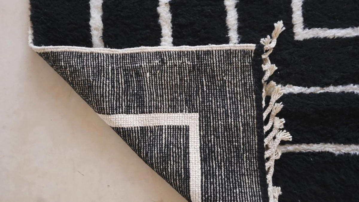BERBERTEPPICH aus Marokko aus reiner Wolle 200x 300 cm - Schwarz, Naturmaterialien (200/300cm) - AFK Living