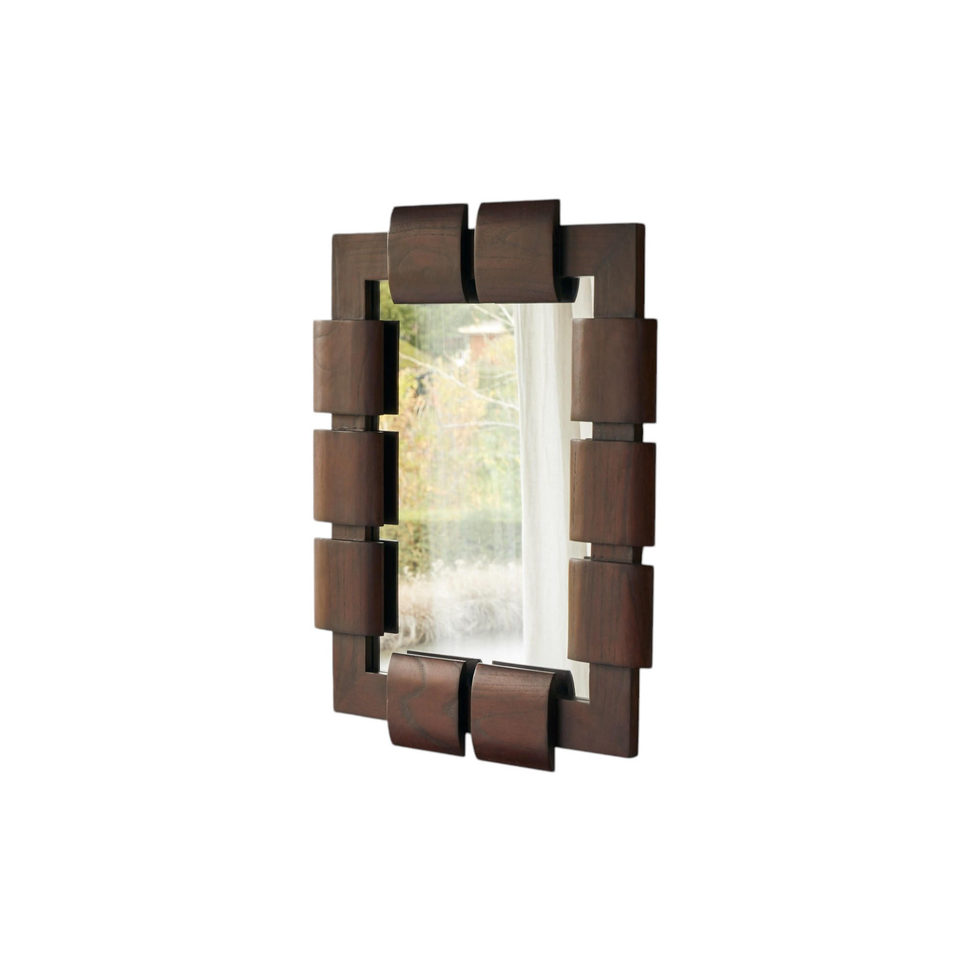 SPIEGEL Isaac Braun aus Dunkles Mindiholz - Braun, Holz (68/85/4cm) - Tikamoon
