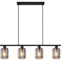 HÄNGELEUCHTE Gorley Metall Schwarz Rauchoptik, 4-flammig - Schwarz, Glas (99/13.1/120cm) - Globo Lighting