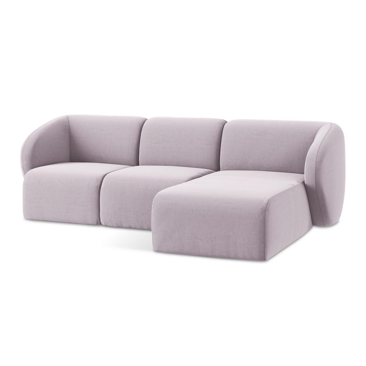 ECKSOFA Rechts Samt Stoff Violett - Flieder/Schwarz, Holzwerkstoff/Kunststoff (248/166cm) - LaMiaSofa