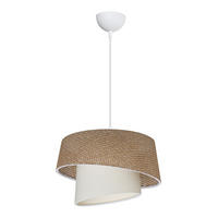 HÄNGELEUCHTE Wigan - Creme/Cappuccino, Kunststoff/Textil (34/34/65cm) - lux.pro