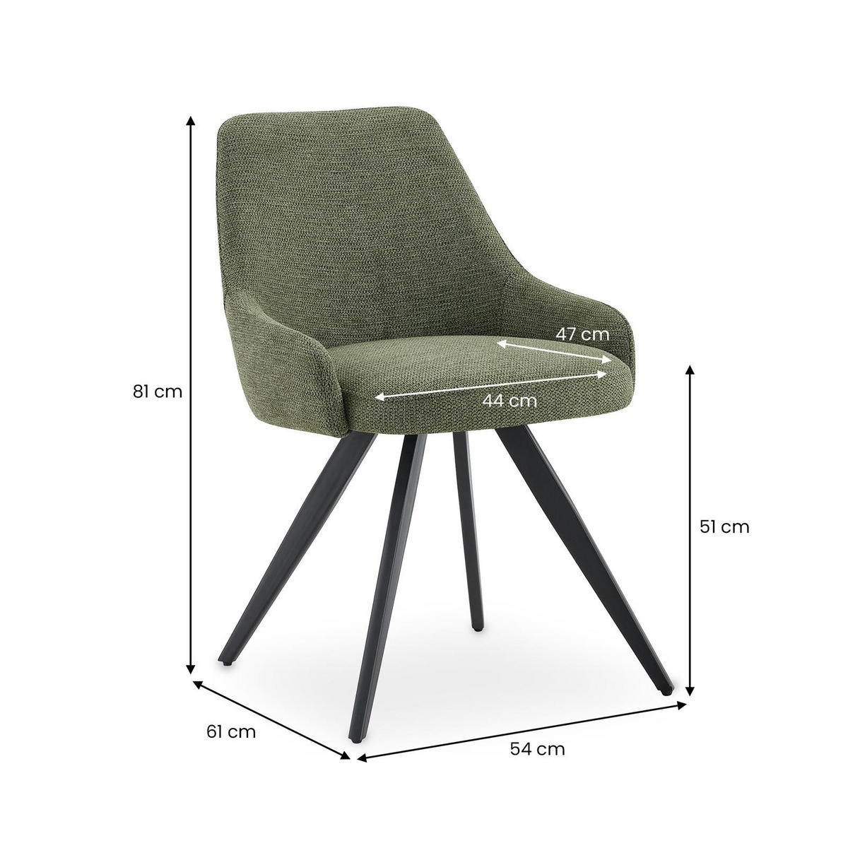 ESSZIMMERSTÜHLE VIGO 2er-Set grün - Grün, Textil (54/81/61cm) - IDIMEX