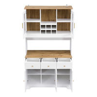 KÜCHENSCHRANK Mit Vitrine Weiß-Holzmaserung Esszimmer 94,5/175,5/30 cm - Weiß, Kunststoff (30/175.5/94.5cm) - Rolipo